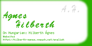 agnes hilberth business card