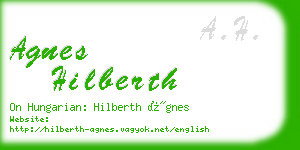 agnes hilberth business card